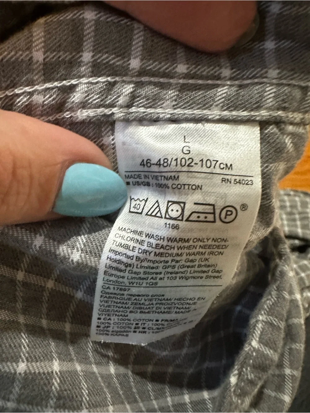 Banana Republic Luxe Flannel Slim Fit Gray Checked Long Sleeve Button Up Large‎